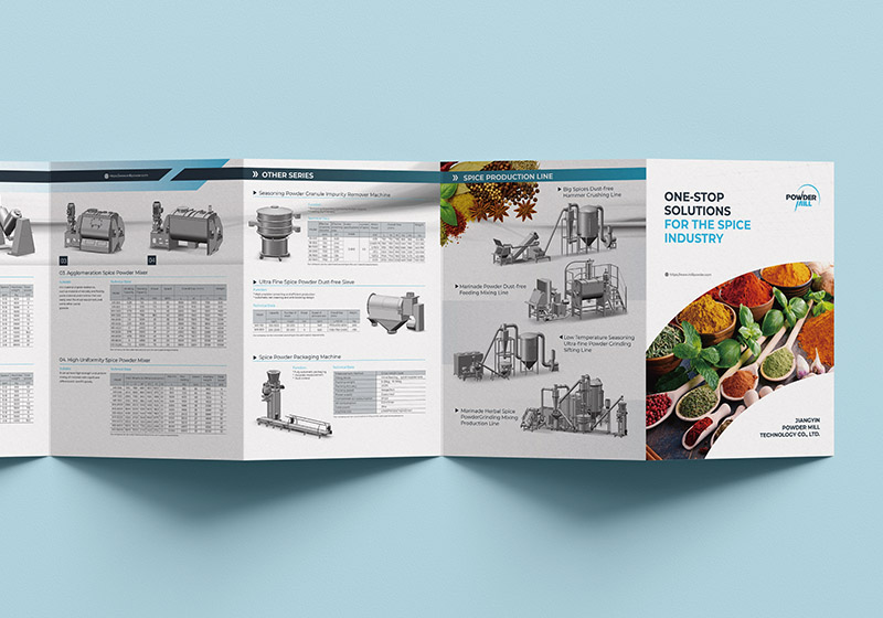 米爾Powder Mill香料破碎磨粉機宣傳五折頁設計