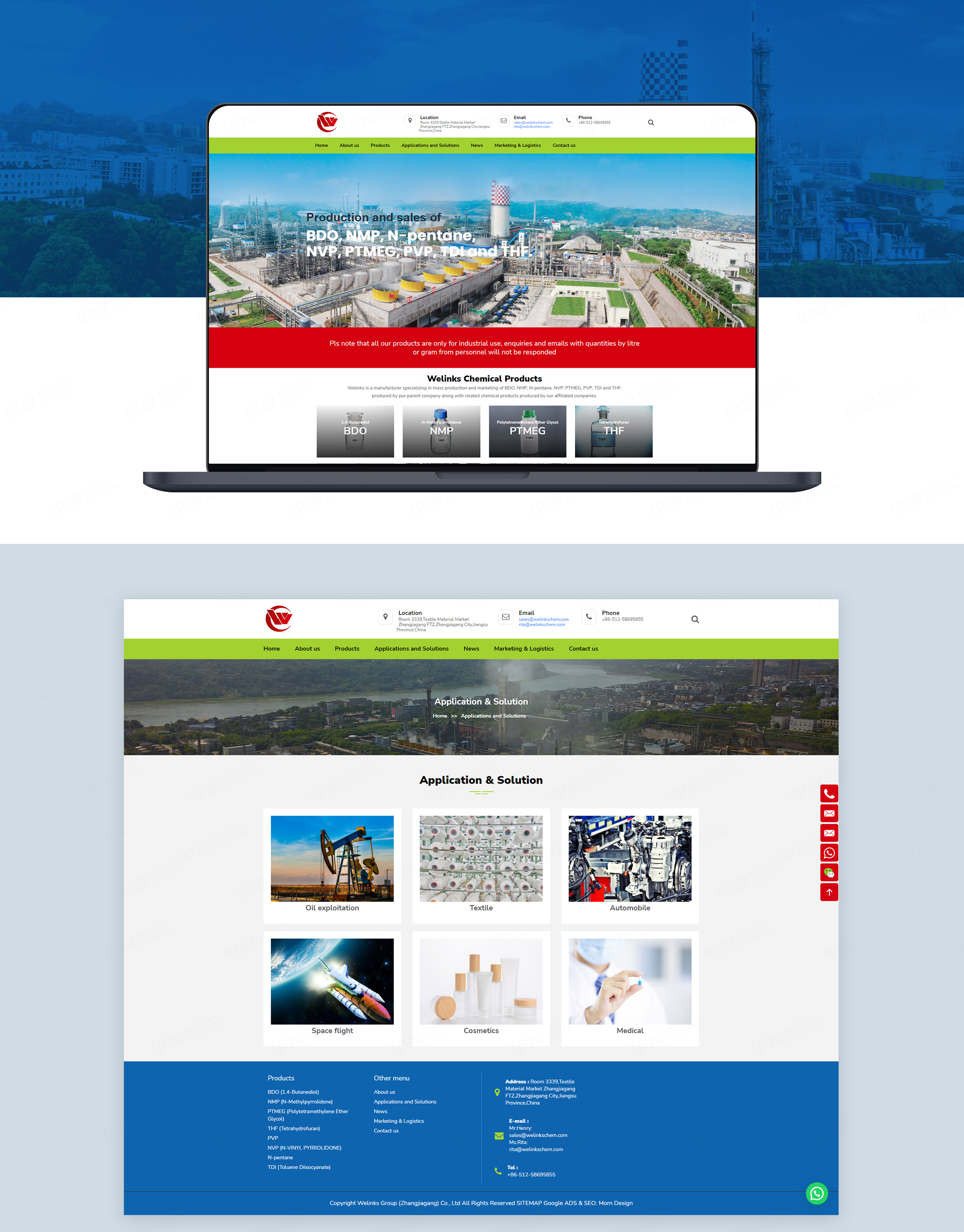 外貿網站設計,外貿獨立站設計,化工網站設計,維尼克斯化工外貿站設計,制作,公司,Welinks
