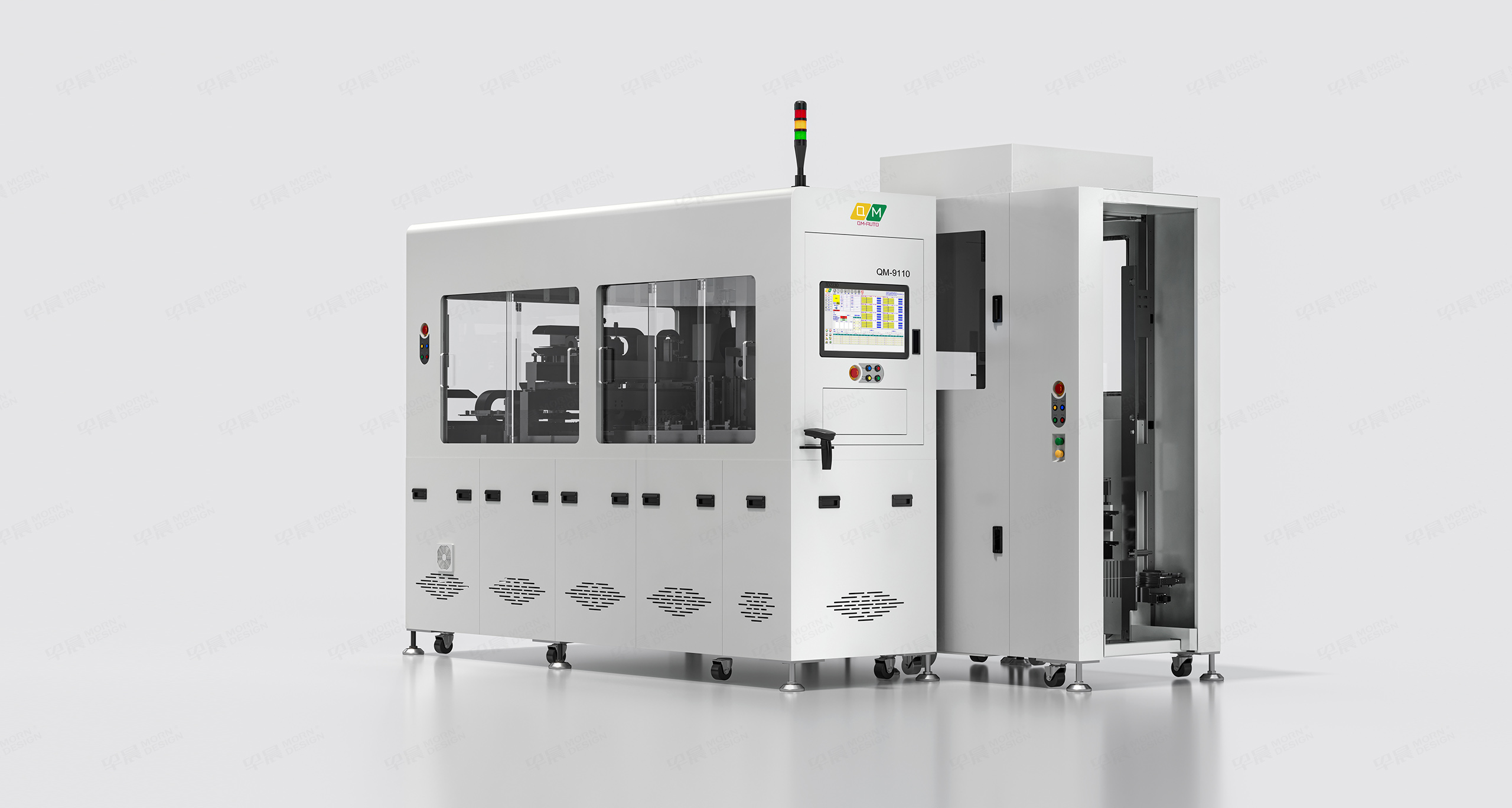 圖片三維渲染,圖片精修,半導體設備三維渲染,自動化設備圖片精修,乾鳴QM-AUTO半導體自動化設備,圖片三維渲染精修,制作公司