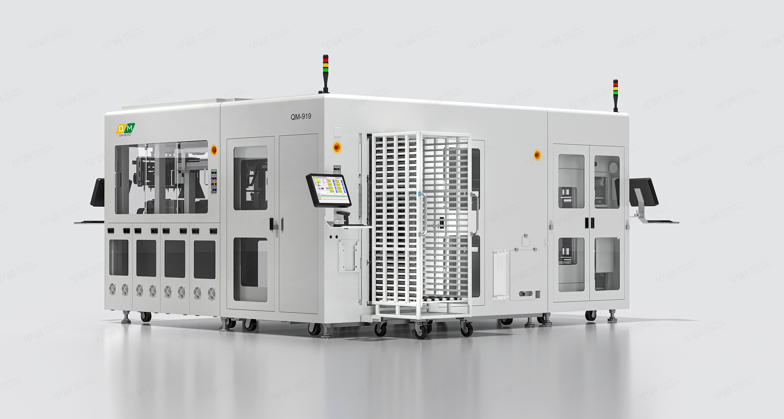 圖片三維渲染,圖片精修,半導體設備三維渲染,自動化設備圖片精修,乾鳴QM-AUTO半導體自動化設備,圖片三維渲染精修,制作公司