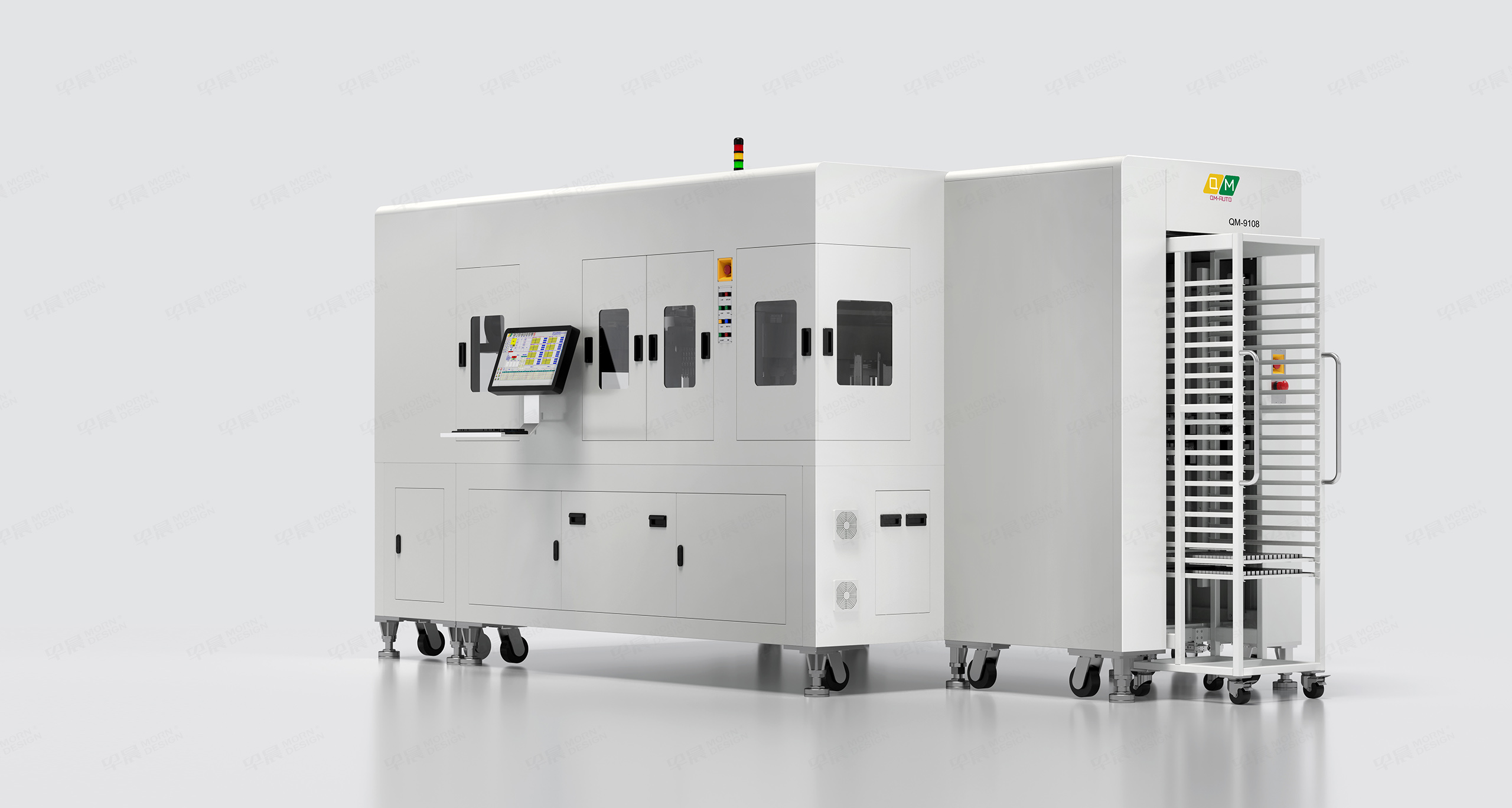 圖片三維渲染,圖片精修,半導體設備三維渲染,自動化設備圖片精修,乾鳴QM-AUTO半導體自動化設備,圖片三維渲染精修,制作公司