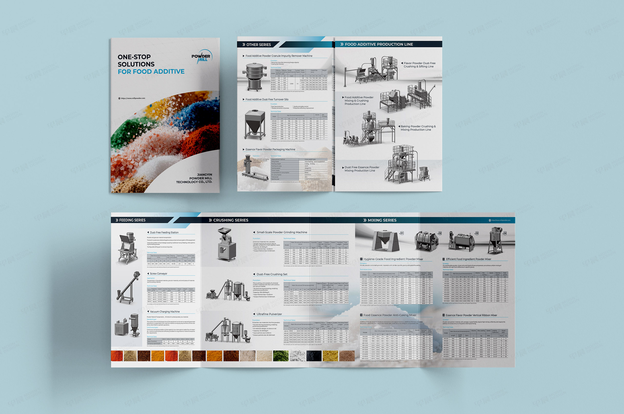 四折頁設計,宣傳頁設計,米爾Powder Mill,添加劑,破碎機,磨粉機,宣傳冊折頁設計,公司