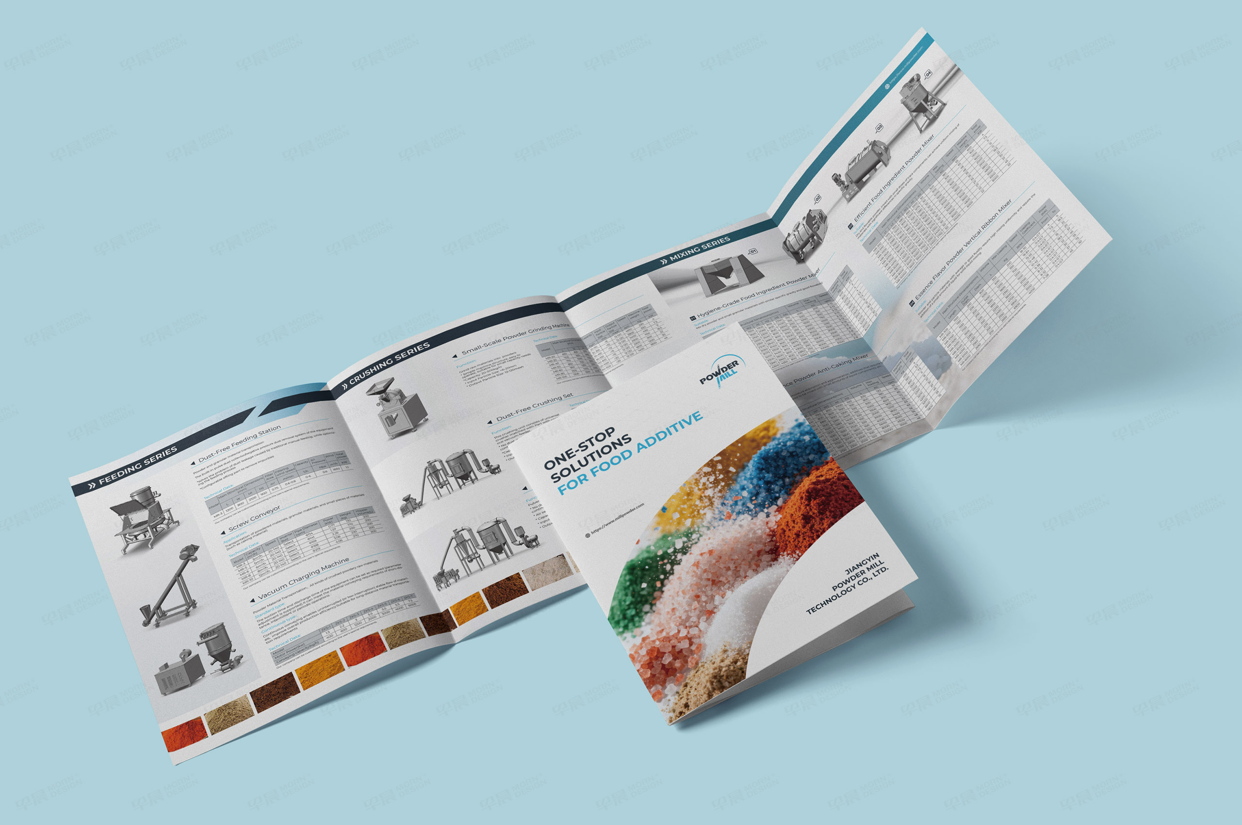 四折頁設計,宣傳頁設計,米爾Powder Mill,添加劑,破碎機,磨粉機,宣傳冊折頁設計,公司