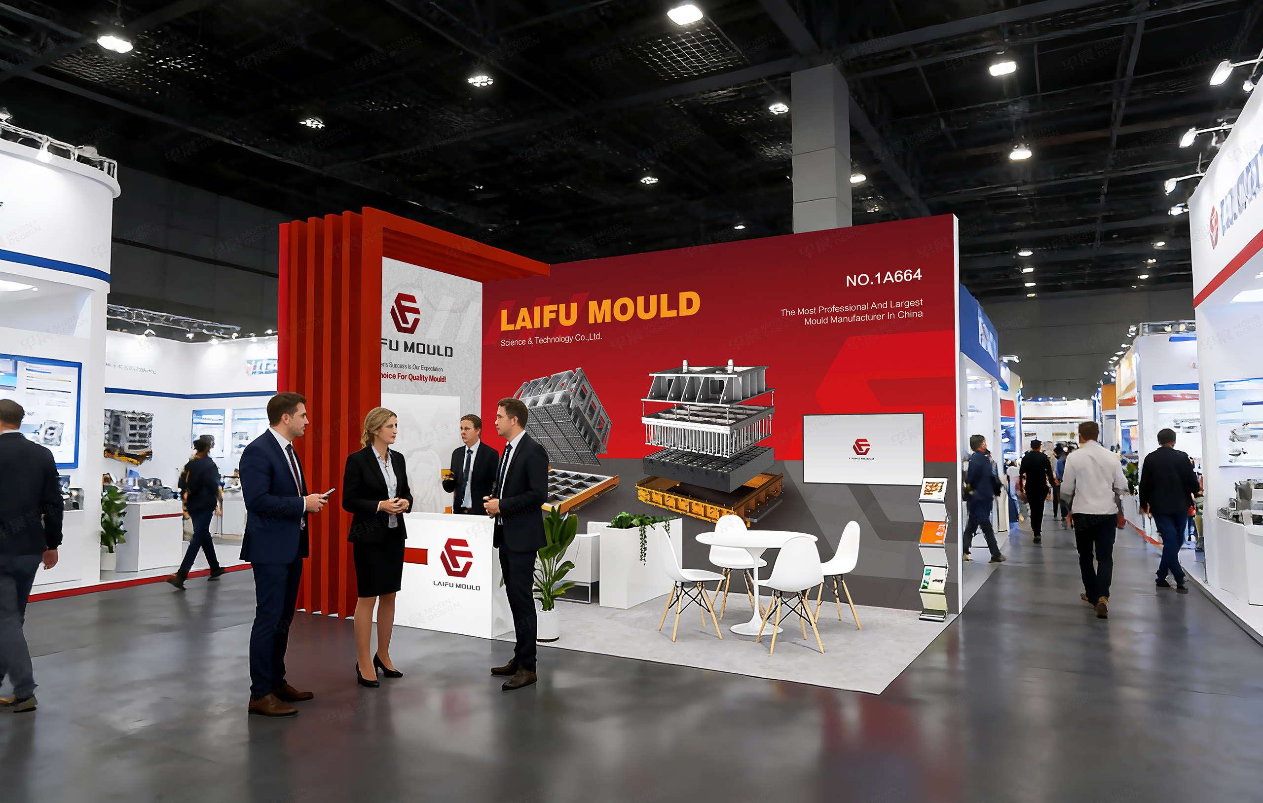 展位設計,海報設計,制磚機模具展位海報設計,萊福模具展位海報設計,海報設計公司